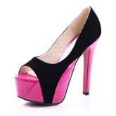 Sexy Terry Color Block Peep Toe